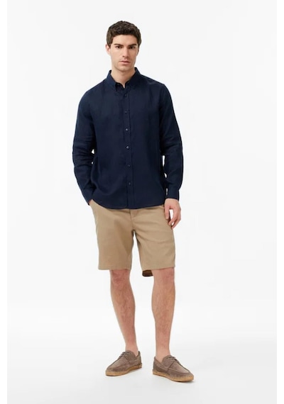 Nautica Erkek Lacivert Regular Fit Keten Gömlek-15328