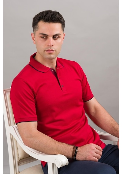 Nehir By Faruk Ülker Polo Yaka Çıtçıtlı Lacost Kumaş Erkek Tişört