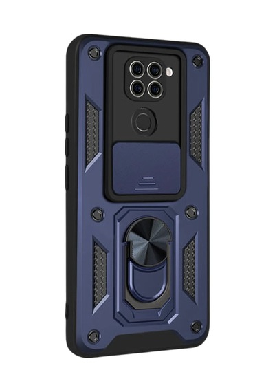 Uryport Xiaomi Redmi Note 9 4g Kılıf Pars Lens Yüzüklü Silikon - Lacivert
