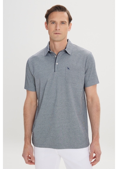 AC&Co / Altınyıldız Classics Erkek Mav Comfort Fit Rahat Kesim Polo Yaka Pamuklu Kısa Kollu Tişört Mav Mavi