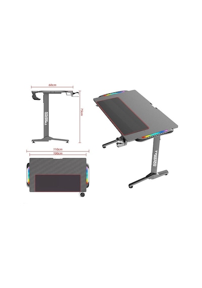 Twısted Minds T Design Tm-t-1060-rgb Karbon Fiber Oyuncu Masası