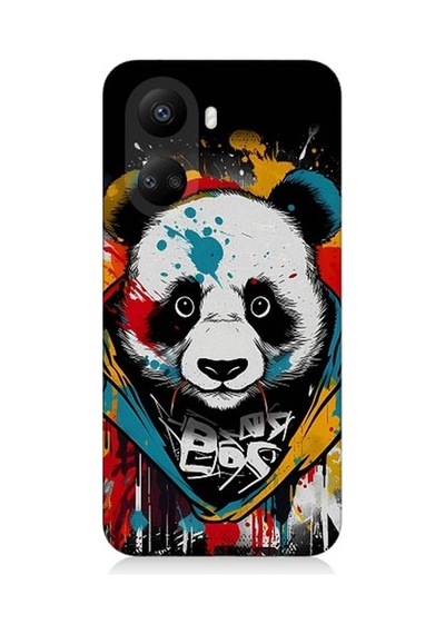 Huawei Nova 10 Se Uyumlu Renkli Boyalı Panda Desenli Silikon Kılıf