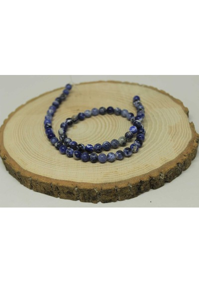 Sodalit Taşı Royal Yarım Dizi 6 MM 18 CM Çok Renkli