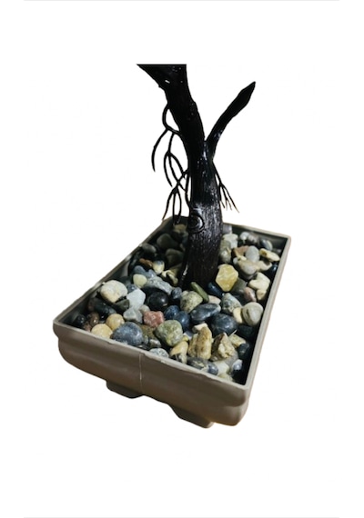 Dekoratif Limon Ağacı 23 Limonlu, Saksılı Ve Taşlı Plastik Bonsai Açık Sarı - Yeşil