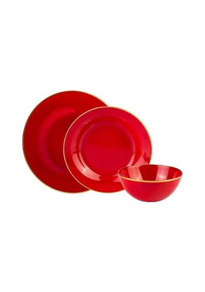 Karaca  Retro Kırmızı 18 Parça 6 Kişilik Yemek Takımı