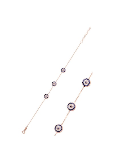 Gümüş Rose Zirkon Taşlı Nazar Bileklik N11.27074