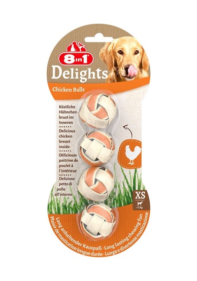 8in1 Delights Chicken Balls Tavuklu Köpek Ödülü Topları Xs 36 G