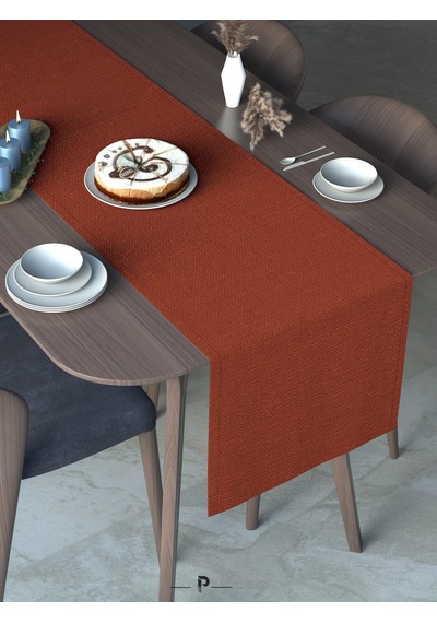 Br Perle Perle Home Keten Dokulu Runner Kiremit Renk Dekoratif Şık Runner Örtü