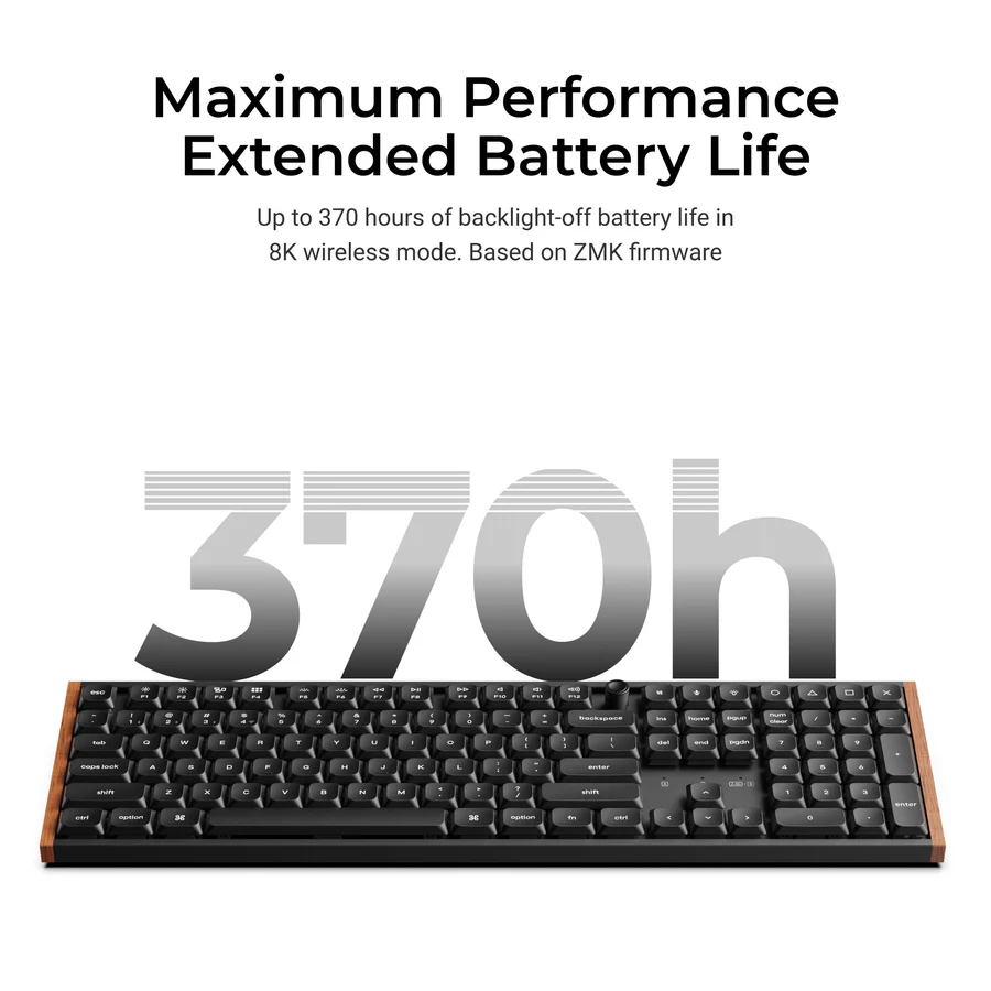 Keychron K5 Ultra 8k Süt Pom Kahverengi Switch 2.4 Ghz 370 Saate Kadar Pil Ömrlü Kablosuz Özel Mekanik Klavye K5u-h3p-tr Siyah