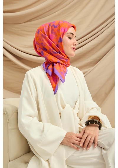 Silk Home Velora Eşarp 161001-34 Mor, Turuncu, Fuşya