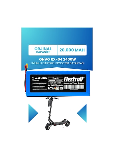 Onvo Rx-04 2400w 52v 20ah Elektrikli Scooter Bataryası Mavi