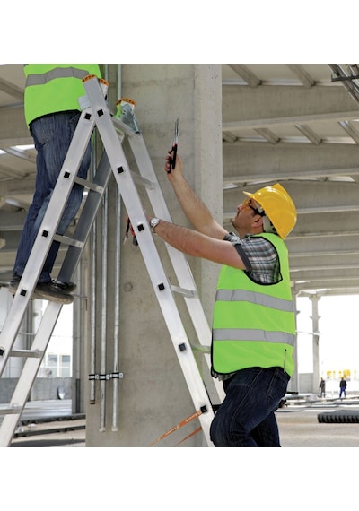 Aluminyum Endüstriyel A Tipi Sürgülü Merdiven 2 Kademeli 2x9 Basamaklı