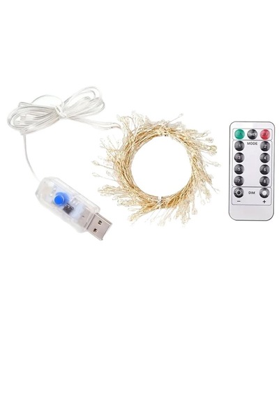 6 Metre 200 Led Gün Işığı Uzaktan Kumandalı, 8 Modlu Usb Peri Işığı