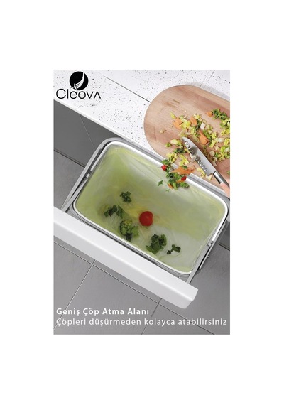 Ayrex 8.8 Lt Pp Malzeme Mutfak Tezgah Üstü Ve Dolap Askılı Çöp Kovası Genel