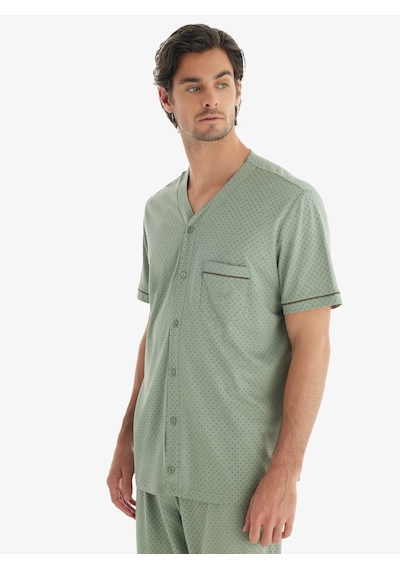 Erkek Pijama Takımı 40704 - Yeşil Yeşil