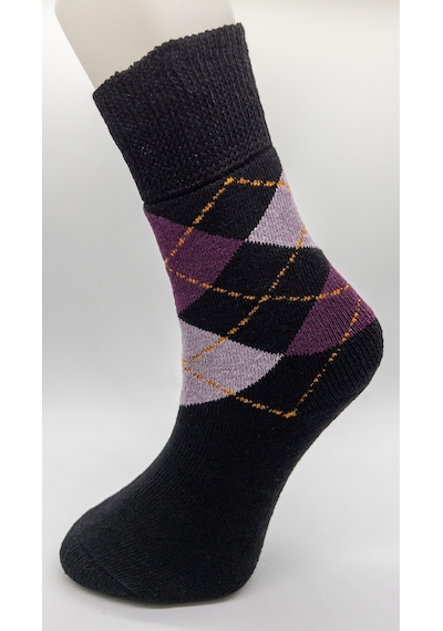 Socks Premium Termal 6 Çift Kadın Ekoseli Ekstra Kalın Tam Havlu Sıkmayan Lastikli Kışlık Çorap Siyah Lacivert Gri