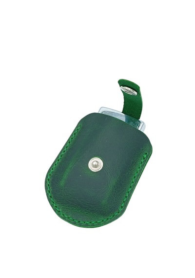 Hakiki Deri Mekanizmalı Zippo Çakmak Kılıfı - Haki Haki