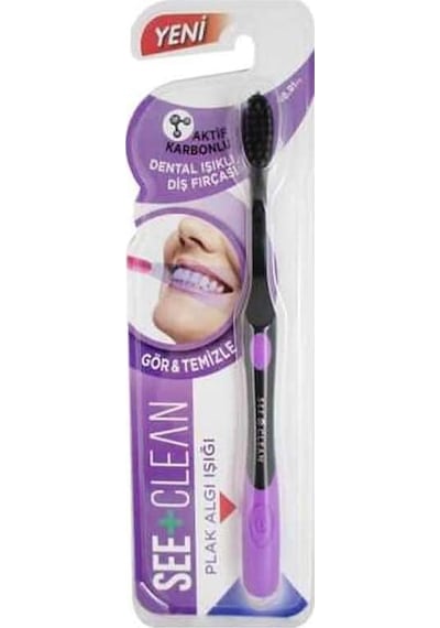 See+ Clean Dental Işıklı Diş Fırçası Mor Açık Ahşap