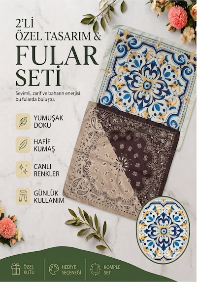 Genel Markalar Fular Seti 2 Li Çok Renkli - 922407247 Çok Renkli