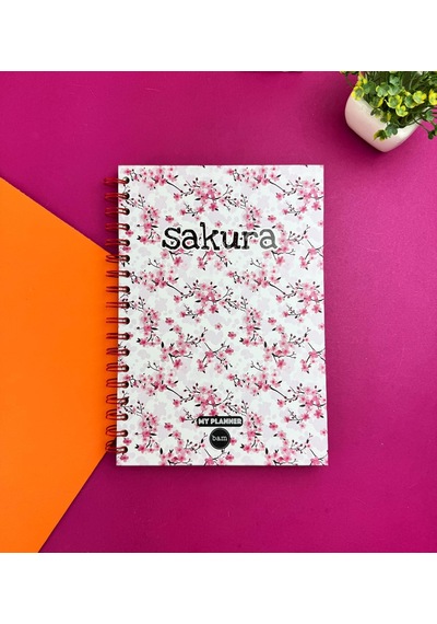 Kırmızı Sakura Tasarımlı Konuşan Ajanda Çok Renkli