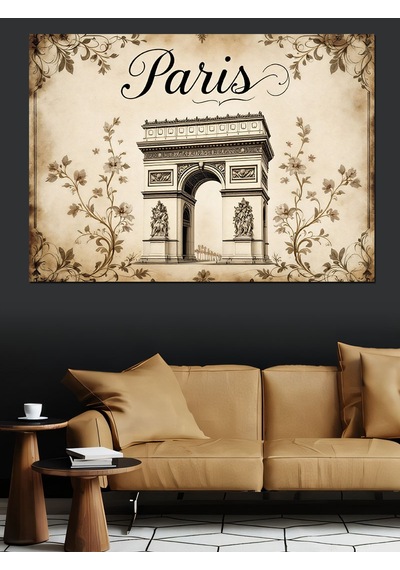 Vintage Paris Zafer Takı Posteri Dekoratif Kanvas - Mdf Ahşap Tablo