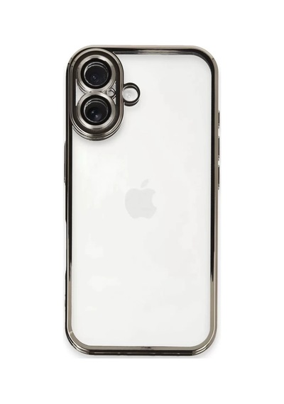 Newface Apple İphone 16 Kılıf Razer Lensli Silikon - Titanyum Gri