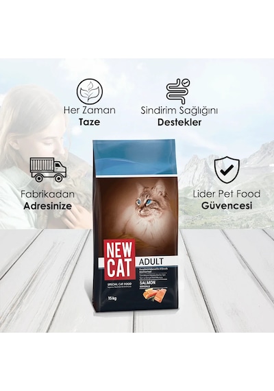 Newcat Somonlu Yetişkin Kedi Maması 15 KG