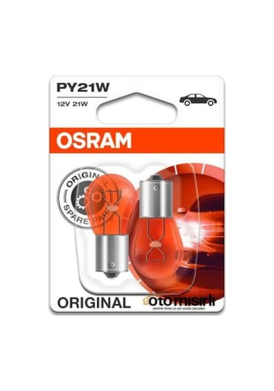 Otomısırlı Osram Ampul 12 V 21 W 93 Sari Turuncu Yakin Tirnak