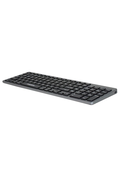 K835 Çift Modlu Kablosuz Klavye 2.4 Ghz + Bluetooth 3.0/5.0, Şarj Edilebilir, Çoklu Cihaz Desteği Koyu Gri Optik