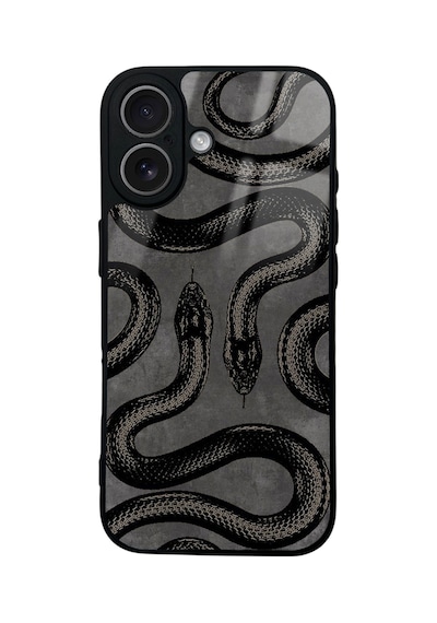 Apple Uyumlu iPhone 17 Snake Tasarımlı Glossy Telefon Kılıfı Çok Renkli