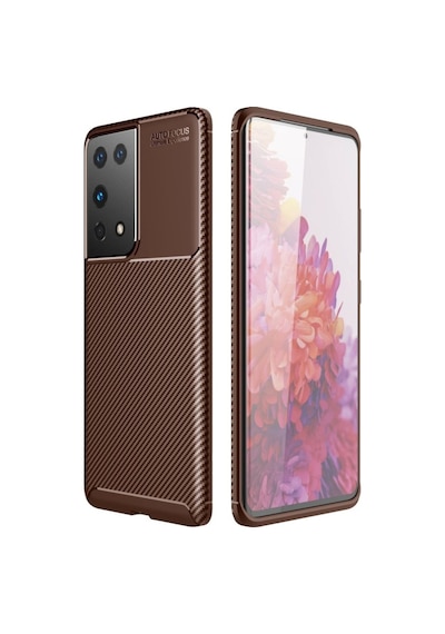 Samsung Uyumlu Galaxy S21 Ultra Kılıf Focus Karbon Kamera Korumalı Kılıf