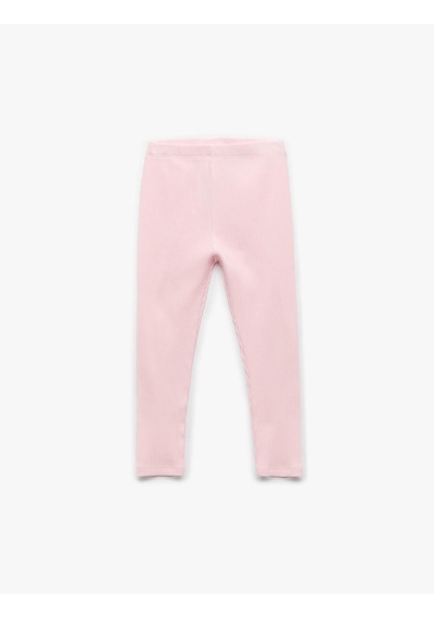 Koton Pamuklu Beli Lastikli Ribanalı Basic Pembe Kız Bebek Tayt 6wmg40016ak Pembe