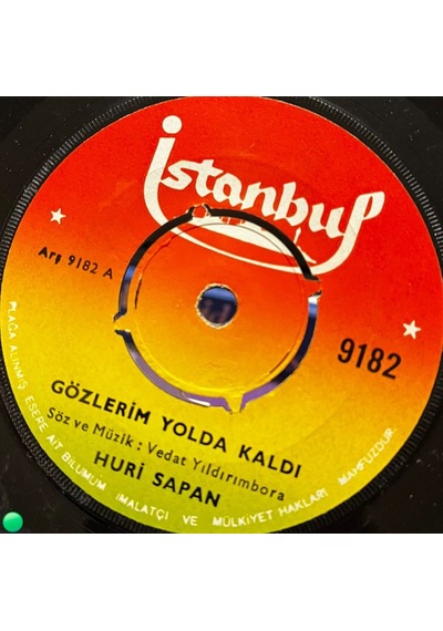 Huri Sapan - Gözlerim Yolda Kaldı / Şimdimi Aşkımın Farkına Vardın 45'lik Plak