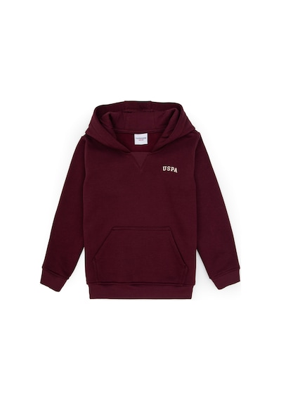 U.S. Polo Assn. Erkek Çocuk Bordo Basic Kapüşonlu Sweatshirt 50313808-VR177