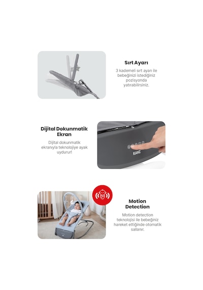 Kanz Robin Elektrikli Ana Kucağı Soğuk Gri
