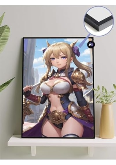 Pster459 Sarı Savaşçı Anime Kızı Manga Anime Çerçeveli Tablo - Çerçeveli Poster 50 X 70