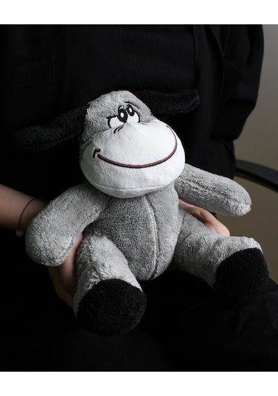 Eşeklik Ettim Özür Dilerim Baskılı Tişörtlü Peluş Eşek 22cm - Özür Hediyesi Oyuncak Peluş