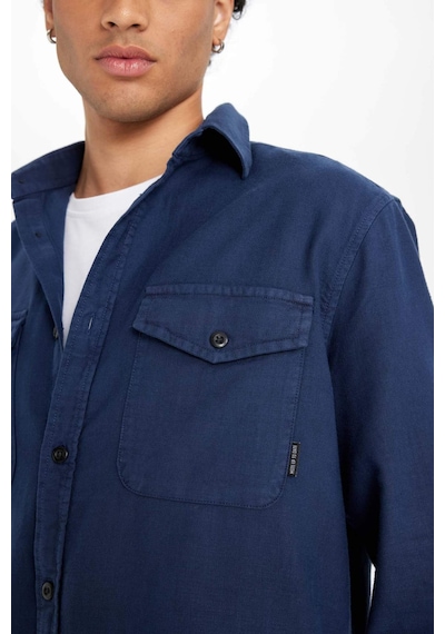 DeFacto %100 Pamuk Regular Fit Polo Yaka Basic Düz Uzun Kollu Gömlek B2654AX24AUNV147 DeFacto %100 Pamuk Regular Fit Polo Yaka Basic Düz Uzun Kollu Gömlek B2654AX24AUNV147