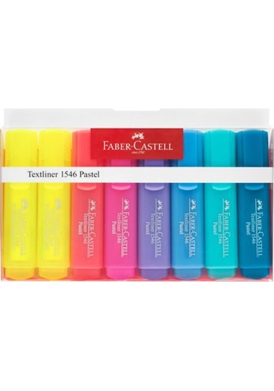 Faber-Castell Textliner 8'Li Pastel Fosforlu Kalem 1546 Çok Renkli