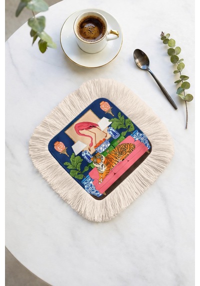 Lüks Kaplan Desenli Saçaklı Sunum Peçetesi - Flamingo Retro Lacivert Pembe Bardak Altlığı Mendil Soluk Toprak Fu Şya Lüks Kaplan Desenli Saçaklı Sunum Peçetesi - Flamingo Retro Lacivert Pembe Bardak Altlığı Mendil Soluk Toprak Fu Şya