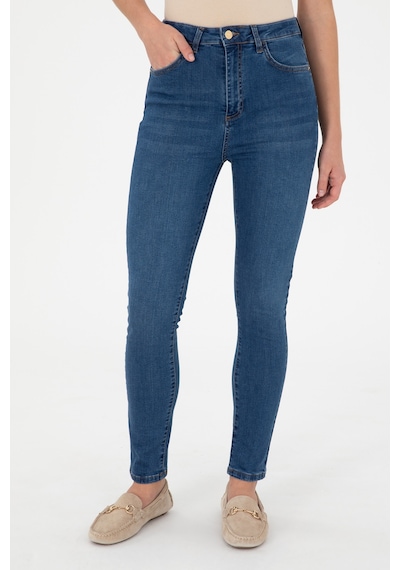 U.S. Polo Assn. Kadın Koyu Mavi Skinny High Waist Fit Jean Pantolon 50289300-DN0023