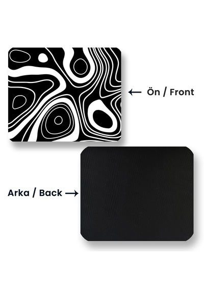 Black And White Topography Map 22x18cm İlyuka Mini Boy Mousepad