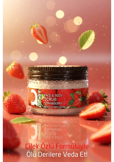 Ostwint Çilek Özlü Yüz ve Vücut Peeling 300 ML
