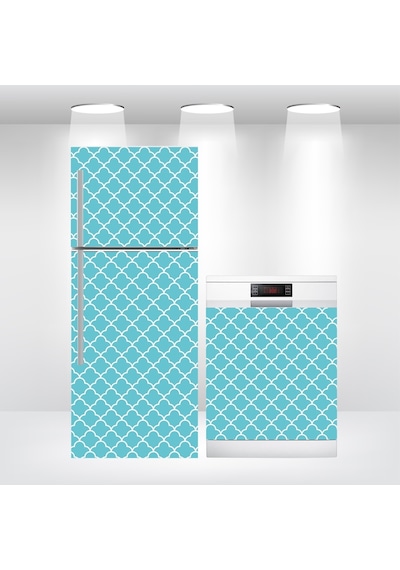Buzdolabı Ve Bulaşık Makinesi Kapak Sticker Folyo Kaplama Mavi