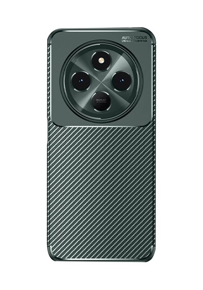Xiaomi Redmi 14c Uyumlu Kılıf Auto Focus Karbon Kapak - Koyu Yeşil