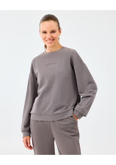 Skechers W Essential Crewneck Sweatshirt Kadın Gri Sweatshirt S2610011-3920 Gri
