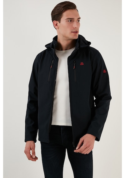 Buratti Suya Ve Rüzgara Dayanıklı Kapüşonlu Softshell Erkek Mont 5855045 Lacivert