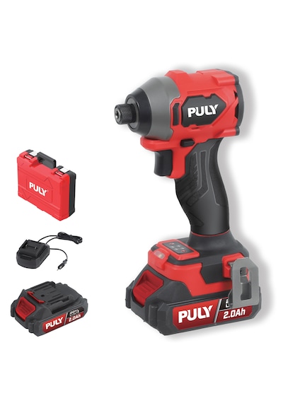 Puly Professional BLMI-282 20V Kömürsüz Akülü Darbeli Vidalama 260NM 2x2.0AH Akü Şarj Cihazı ve Pulybox Çanta
