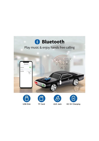 Nostaljik Araba Şeklinde Bluetooth Hoparlör Sd Kart Usb Fm Radyolu Şarjlı Taşınabilir Speaker