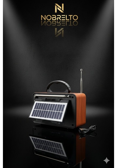Nobrelto Rt-774 Nostaljik Ahşap Bluetooth Radyo - Işıklı Fenerli